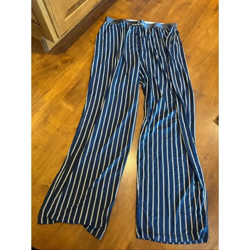 Tommy John XL Lounge Pants Blue Striped Modal Pajama Sleepwear Men’s